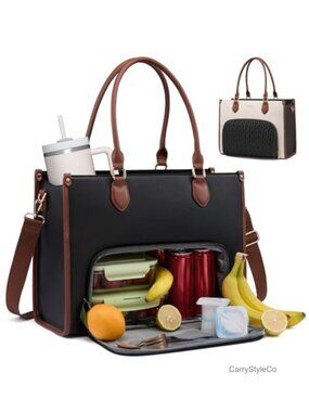 Insulated Lunch Tote Bag 3 in 1 Laptop Tote 15.6 Inch Work Bag